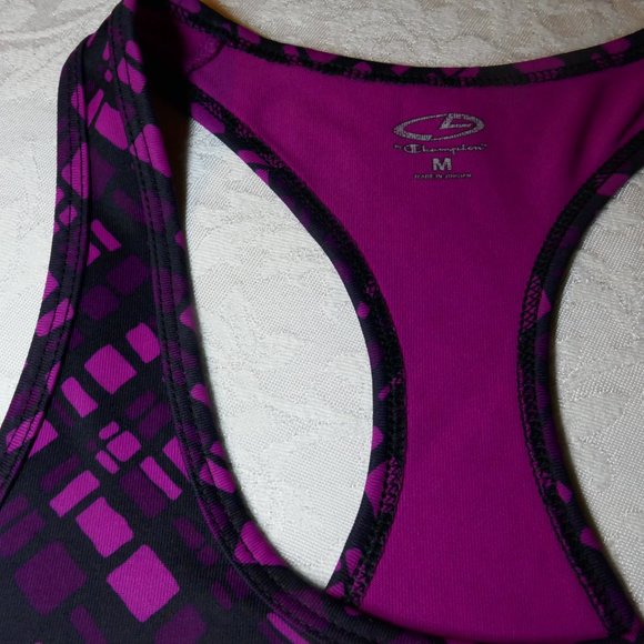 Purple Pattern Workout Top.  M.  No lining/inner bra. ***3/$18 bundle. - Picture 6 of 6